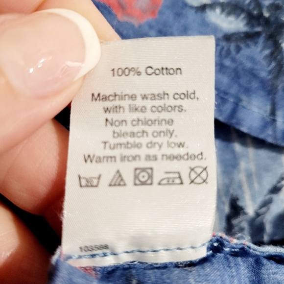 J.CREW Printed Popover Hawaiian Beach Sunset Tunic Blue 100% Cotton Size XL - Picture 11 of 11